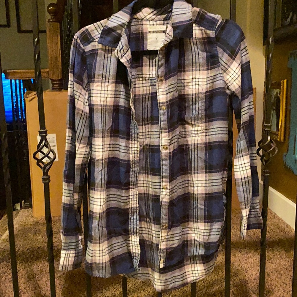 navy and lavender soft flannel
